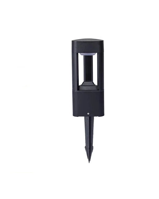 Outdoor LED Bollard Light Black Rectangular Garden Path Lamp
