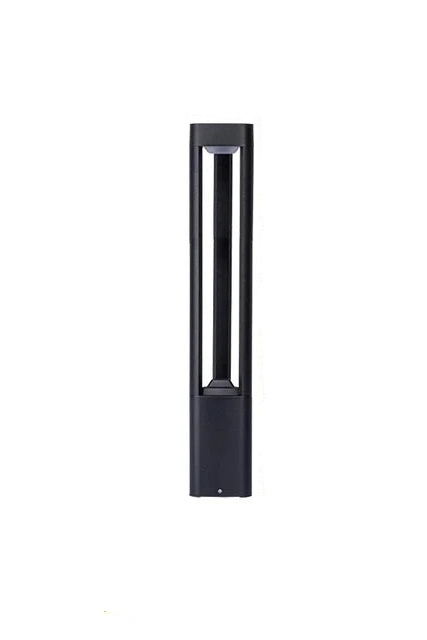 Outdoor LED Bollard Light Black Rectangular Garden Path Lamp