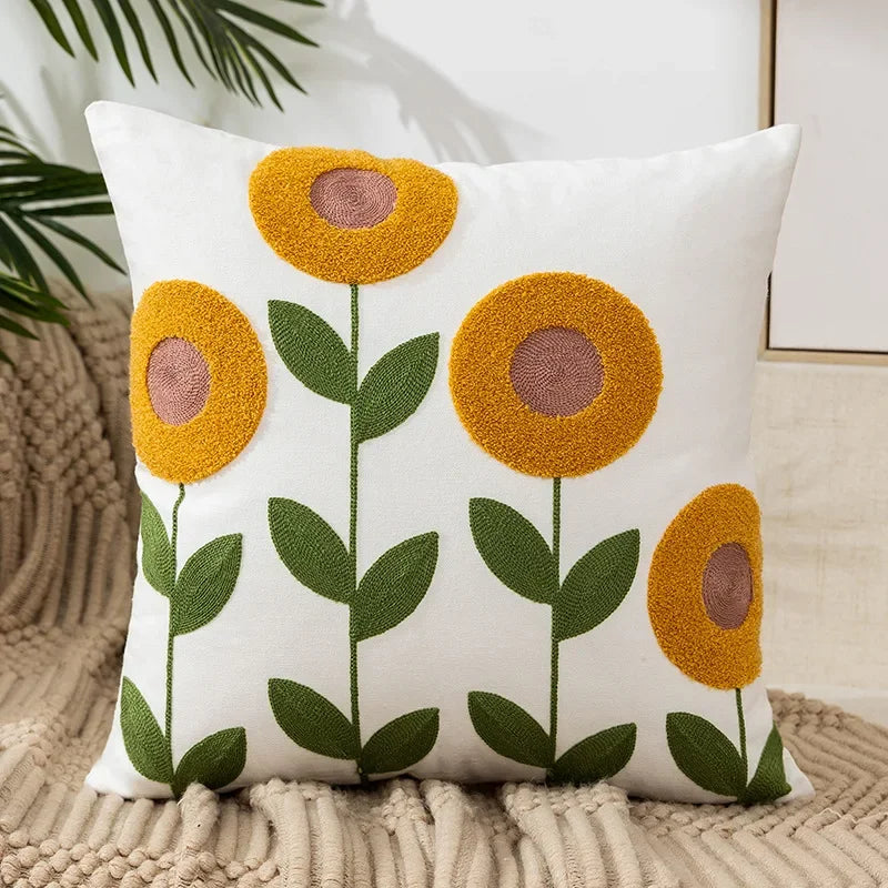 Bloem Kussenhoes Geborduurde Kussensloop Decoratieve Hoes