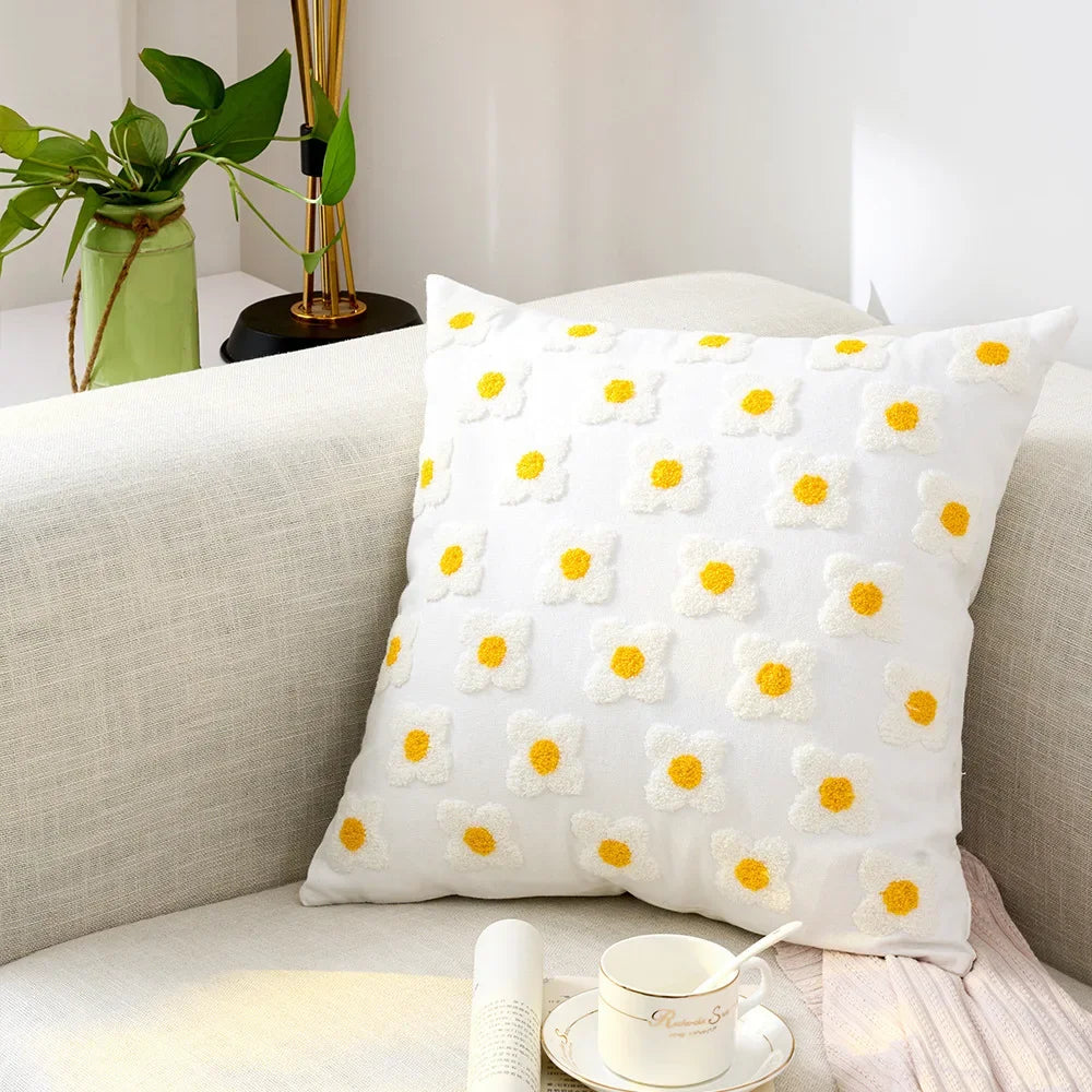 Bloem Kussenhoes Geborduurde Kussensloop Decoratieve Hoes