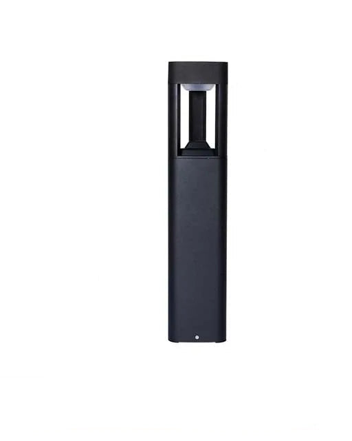 Outdoor LED Bollard Light Black Rectangular Garden Path Lamp