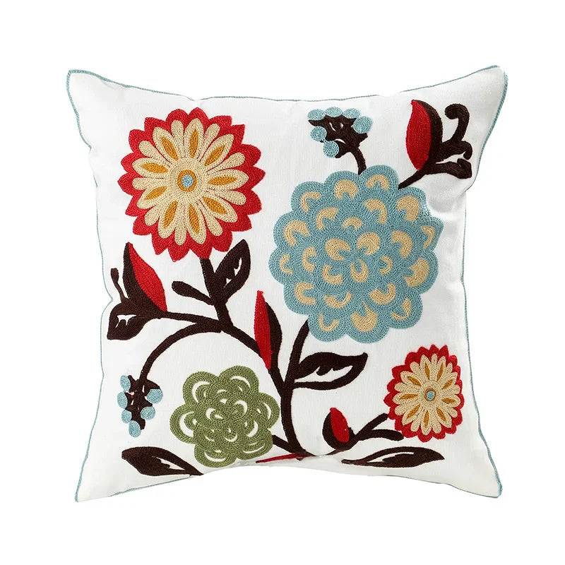 Bloem Kussenhoes Geborduurde Kussensloop Decoratieve Hoes