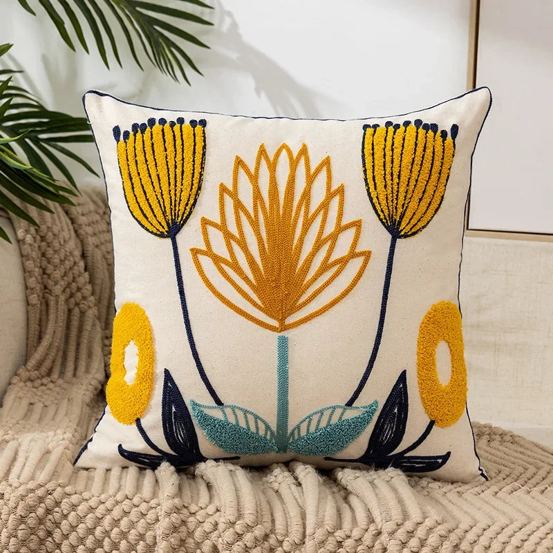 Bloem Kussenhoes Geborduurde Kussensloop Decoratieve Hoes