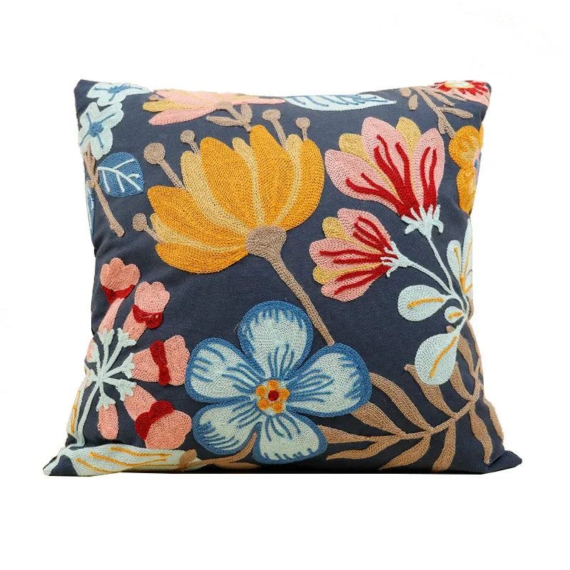 Bloem Kussenhoes Geborduurde Kussensloop Decoratieve Hoes