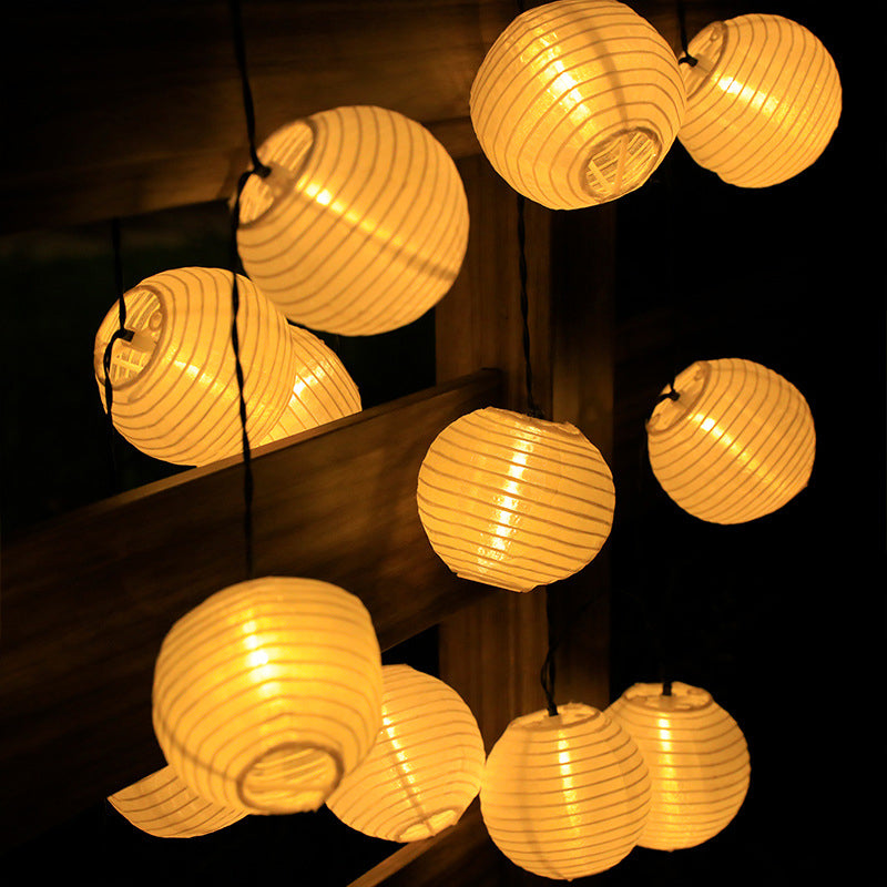 Zonne Stringverlichting Met Multikleurige Ronde Lantaarn Schaduwen