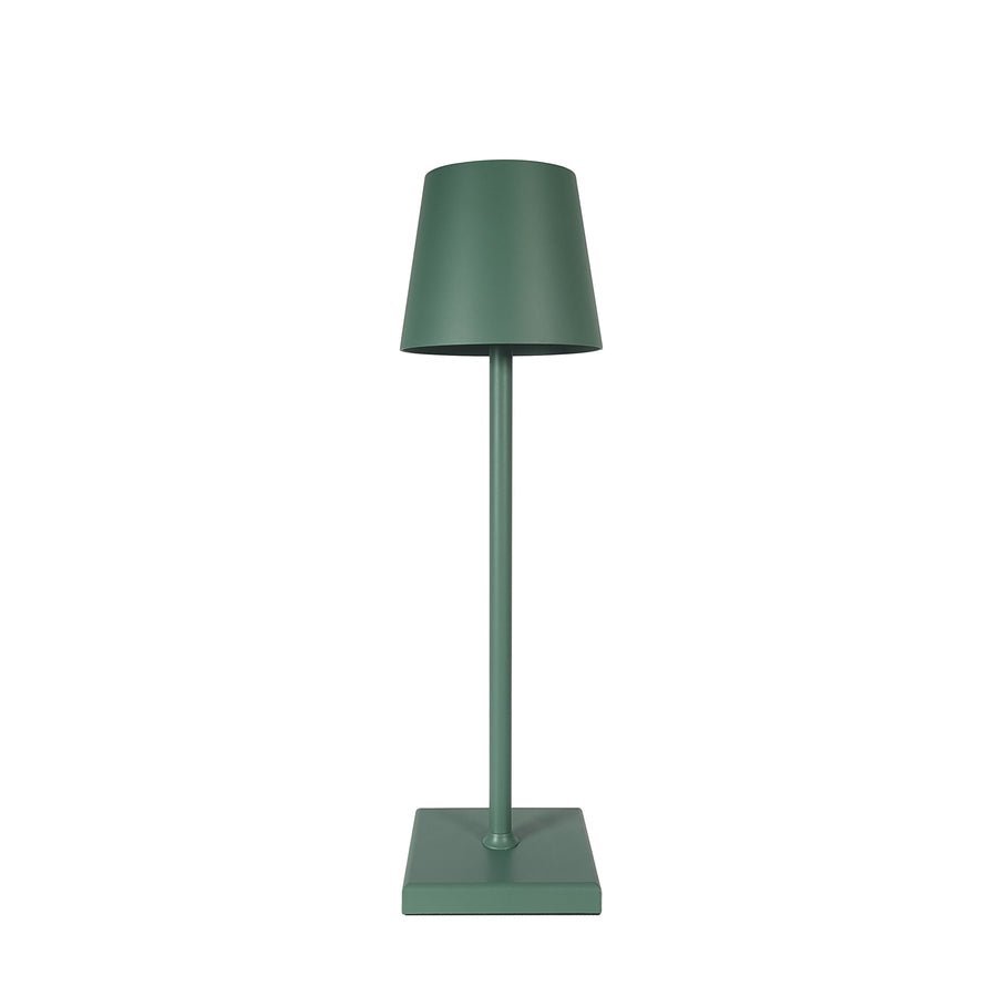 Wireless Metal Cone Shade LED Table Lamp with Square Base