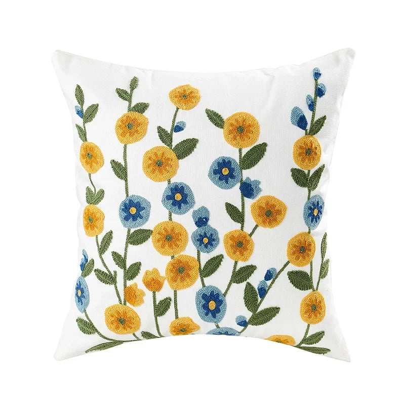 Bloem Kussenhoes Geborduurde Kussensloop Decoratieve Hoes