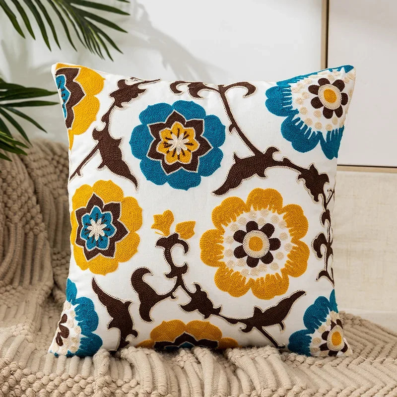 Bloem Kussenhoes Geborduurde Kussensloop Decoratieve Hoes