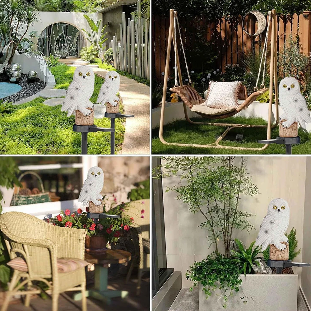 Solar Owl Shaped Plastic Garden Stake Light with Warm LED
