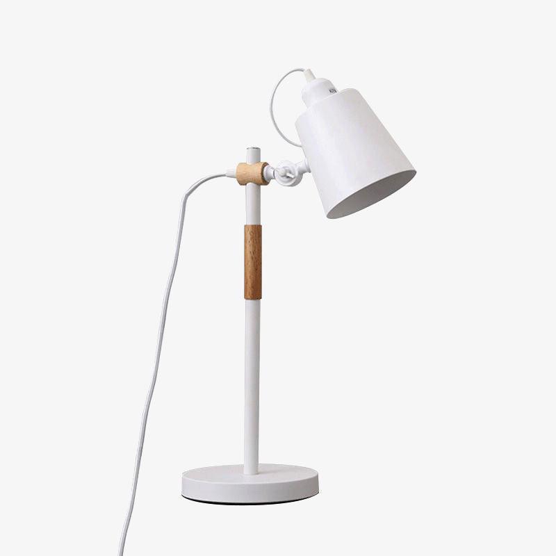 Lampe de bureau LED moderne avec touche de bois scandinave