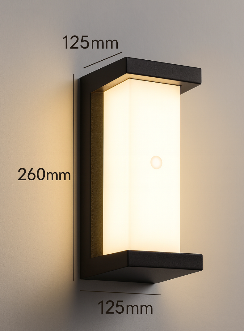 Outdoor Wall Light Black Wall Mounted With Motion Sensor