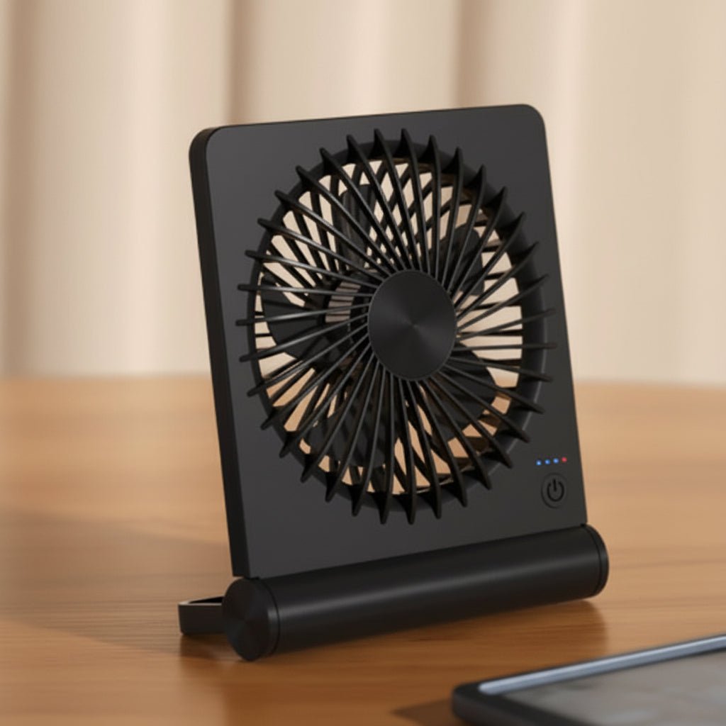 Compacte USB-bureaufan met verstelbare luchtstroom – draagbare desktopkoeling