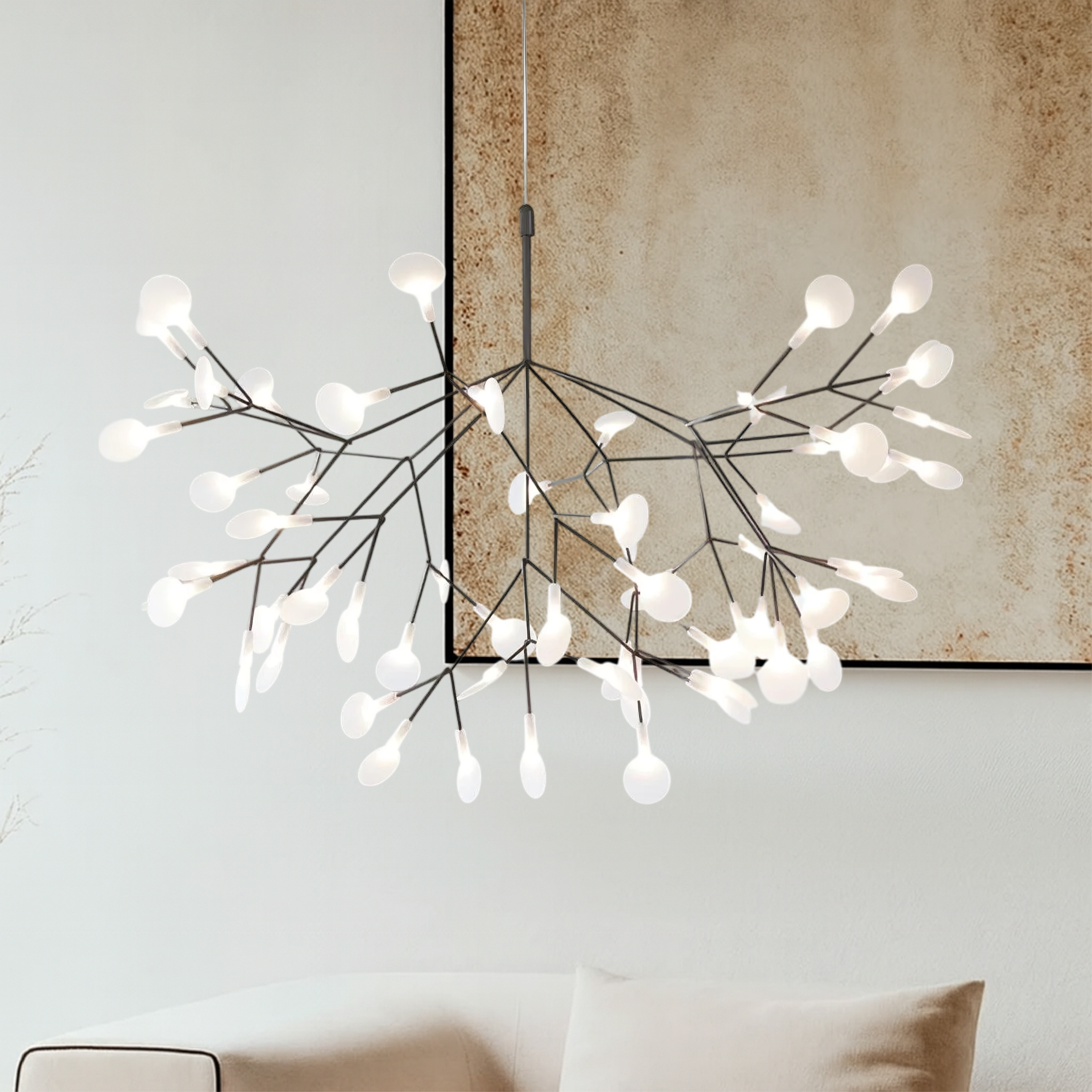 Sculptural LED ceiling lamp with branching frame