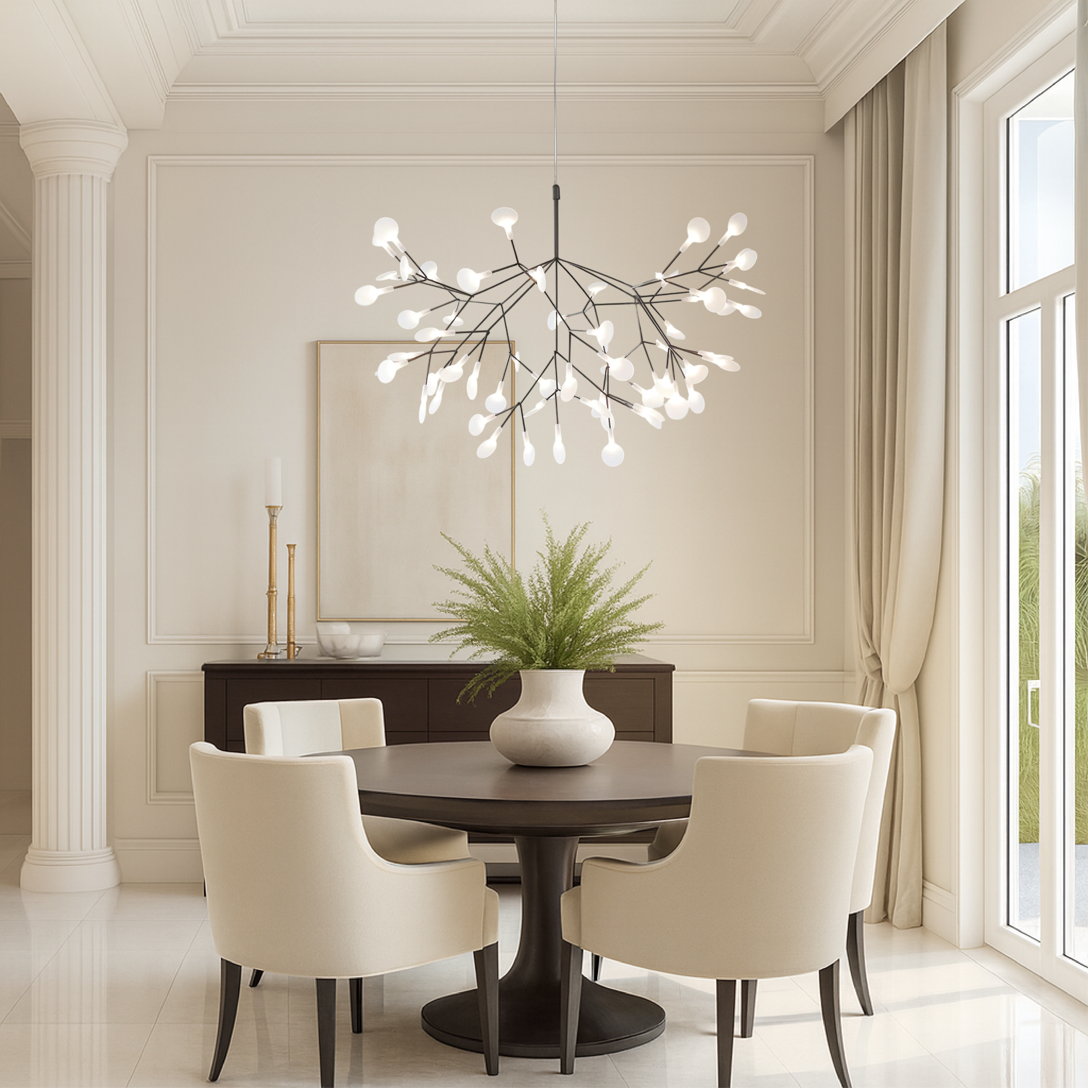 Sculptural LED ceiling lamp with branching frame