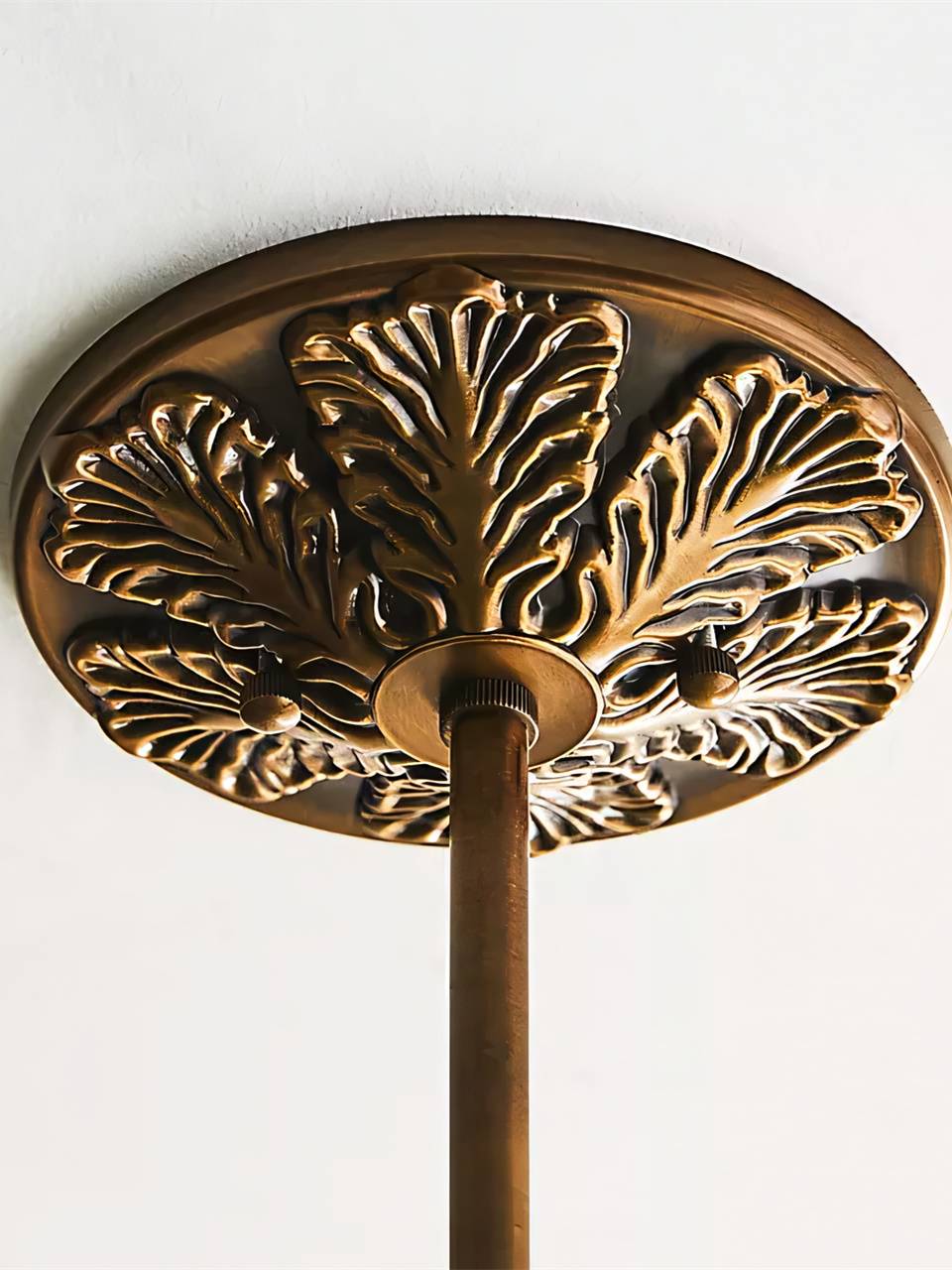 Vintage Milk Glass Semi-Flush Mount Pendant Light