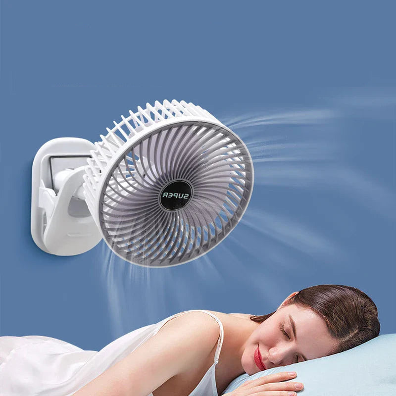 Portable Handheld Fan with Detachable Base and Wall Mount