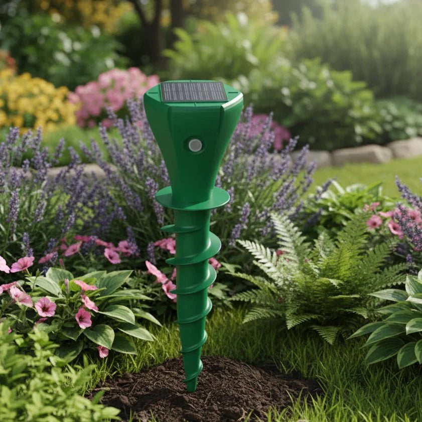 Zonne-energie Mollenafschrikker Stake Ultrasone Tuin Ongedierte Afschrikmiddel