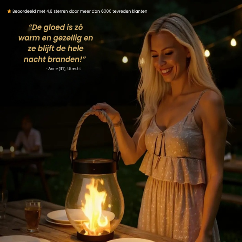 Lanterne solaire d’extérieur avec effet de flamme vacillante