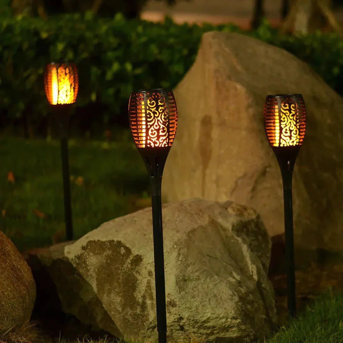 Solar Outdoor Torch Light With Flame Effect Stake