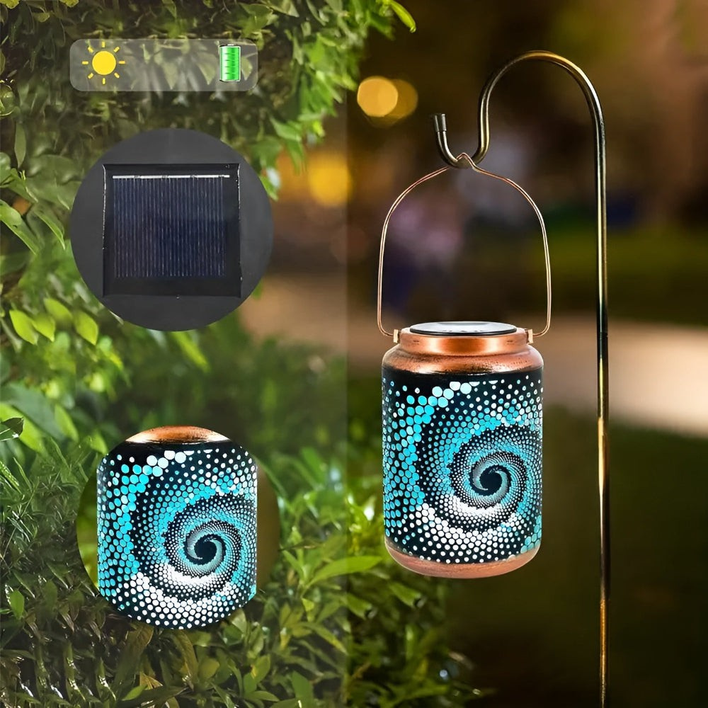 Solar garden light with spiral projection design