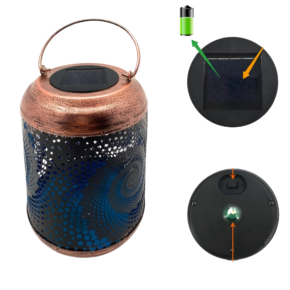 Solar garden light with spiral projection design