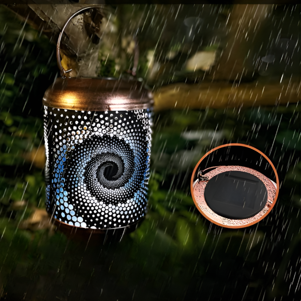Solar garden light with spiral projection design