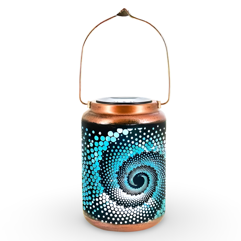 Solar garden light with spiral projection design