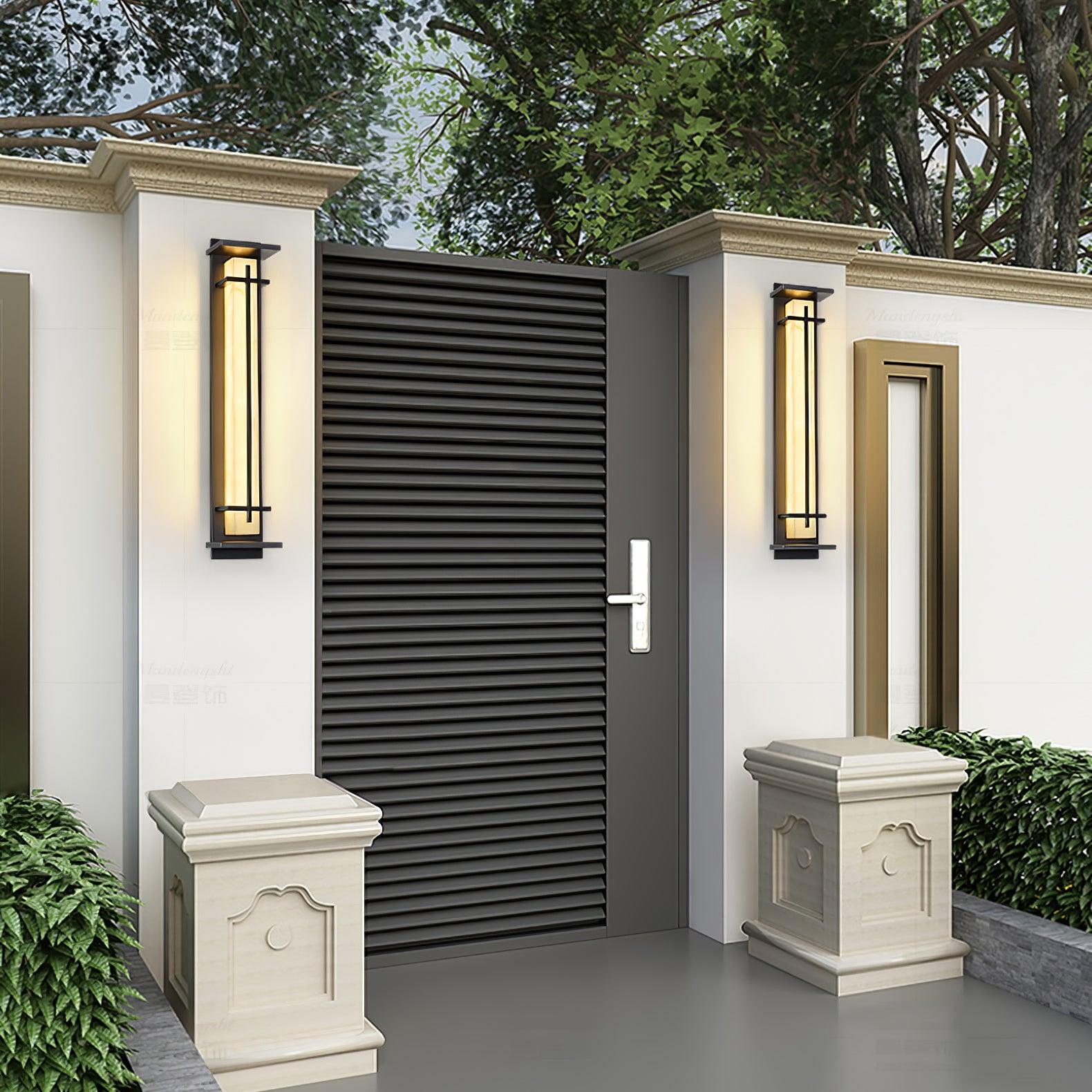 Outdoor Wall Light Waterproof LED Alabaster Style Exterior Lamp