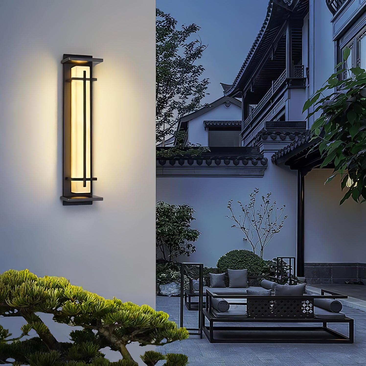 Outdoor Wall Light Waterproof LED Alabaster Style Exterior Lamp