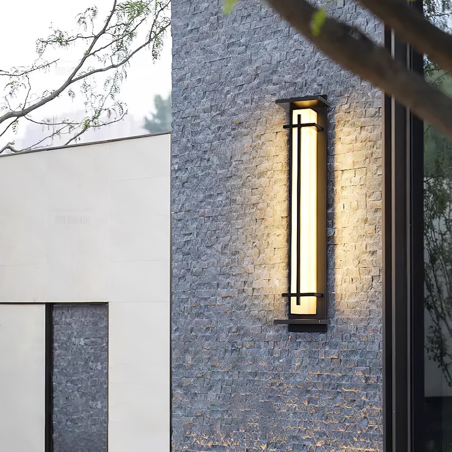Outdoor Wall Light Waterproof LED Alabaster Style Exterior Lamp