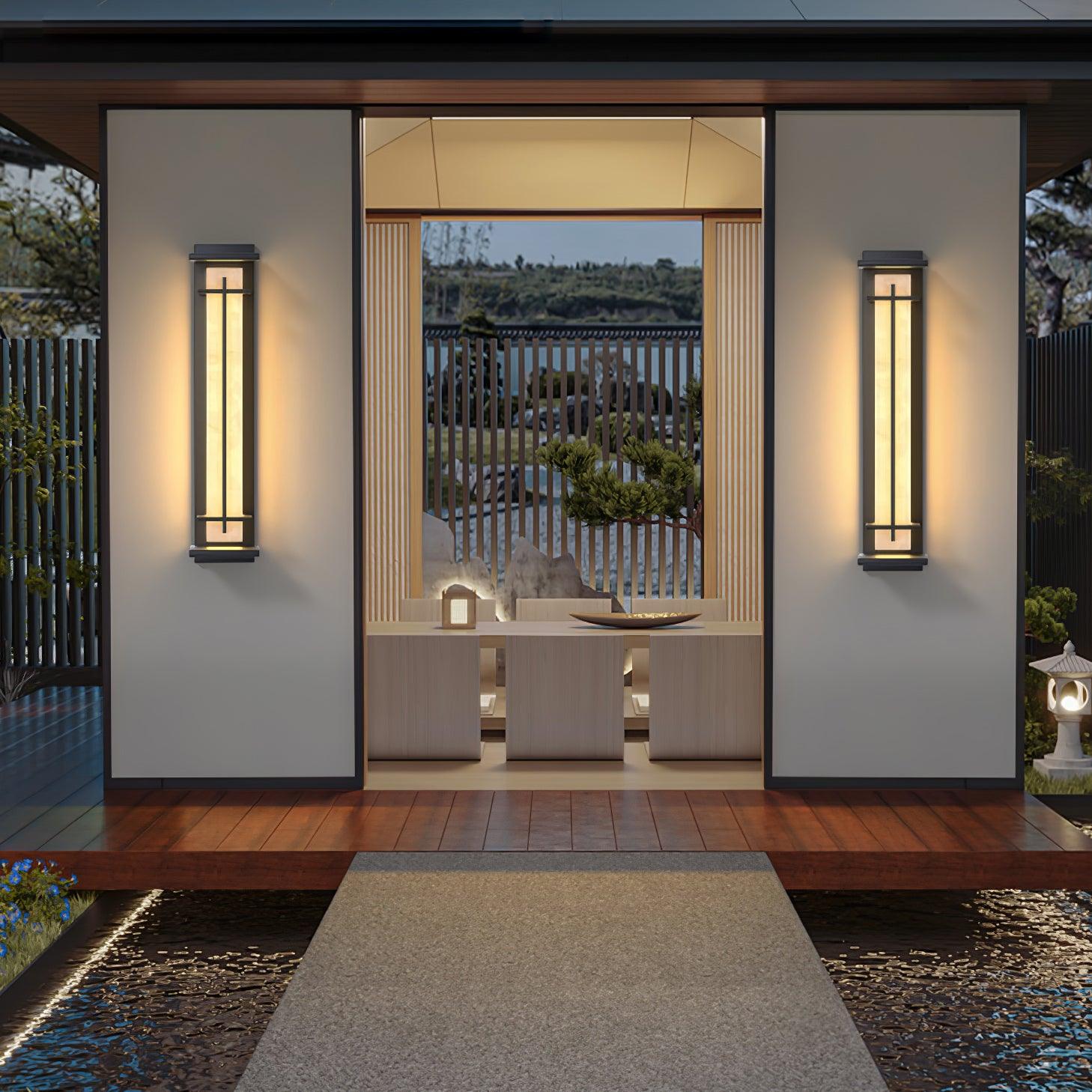 Outdoor Wall Light Waterproof LED Alabaster Style Exterior Lamp