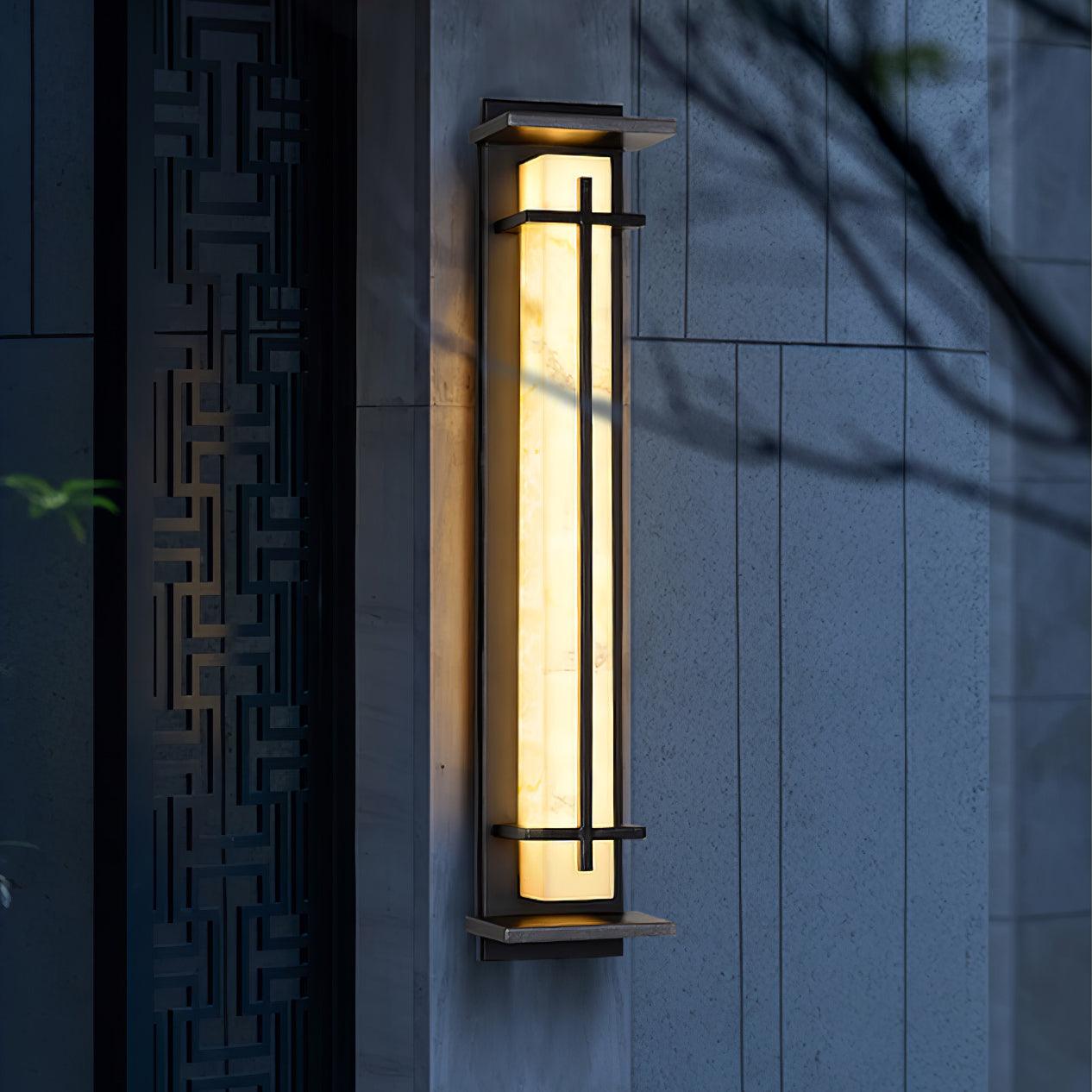 Outdoor Wall Light Waterproof LED Alabaster Style Exterior Lamp