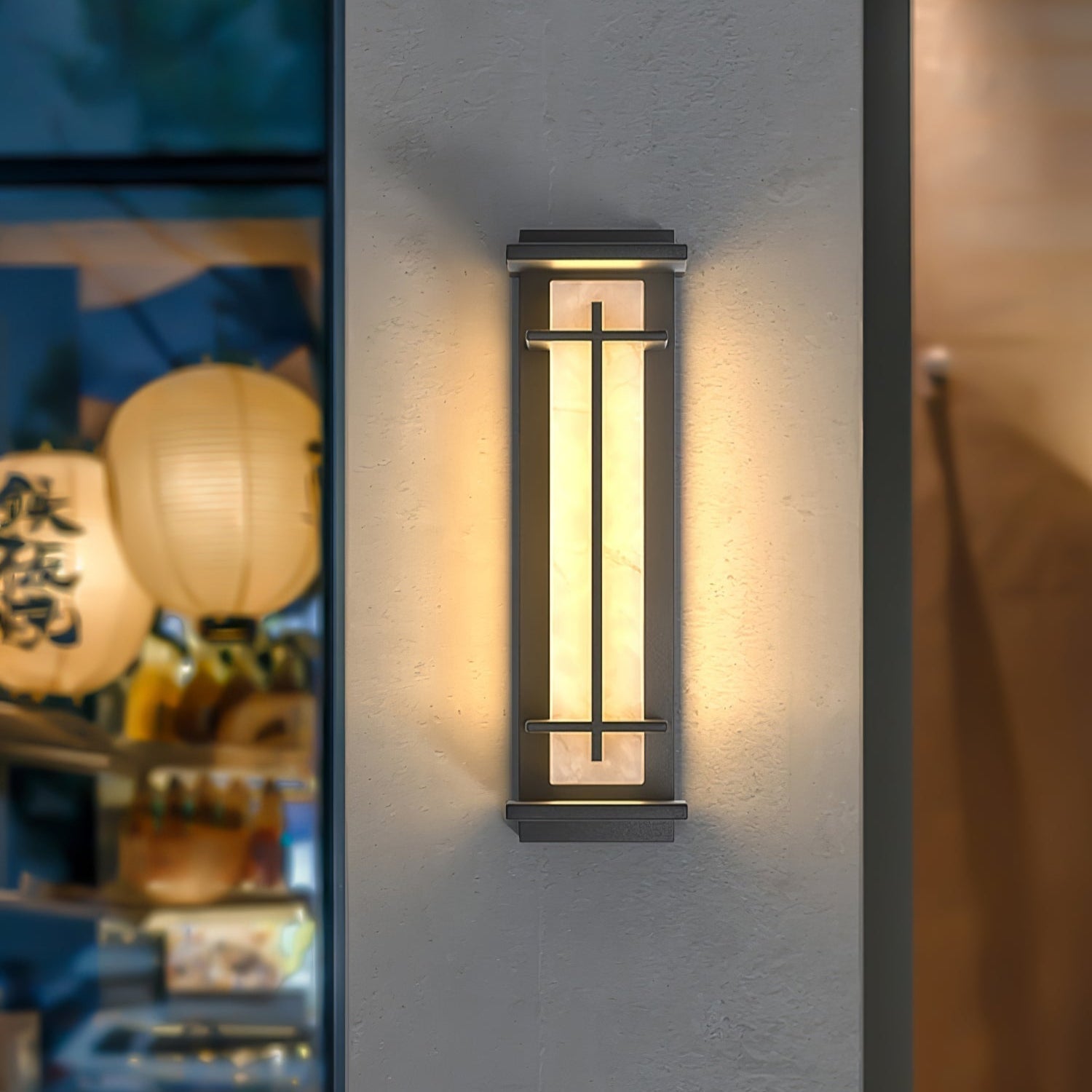 Outdoor Wall Light Waterproof LED Alabaster Style Exterior Lamp