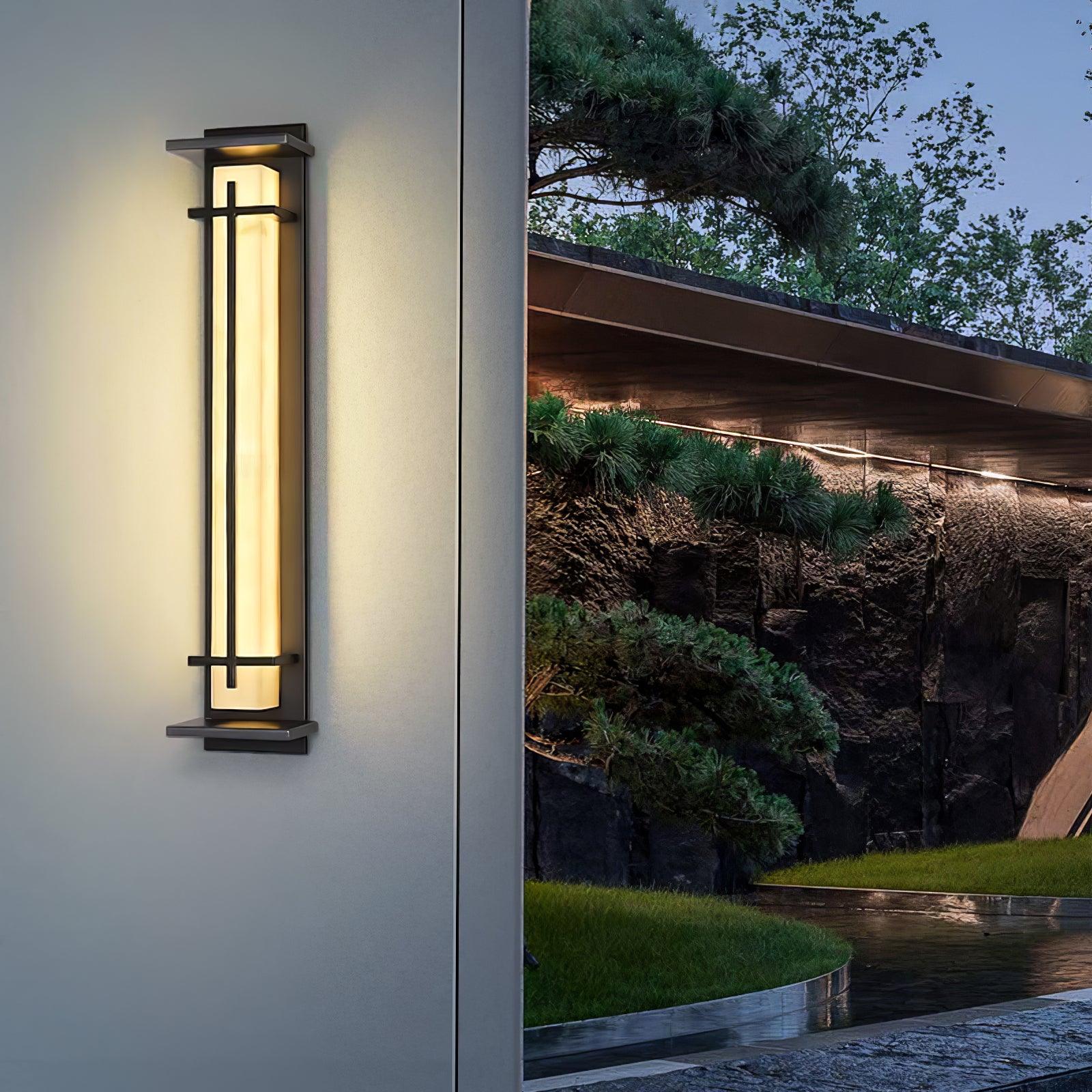 Outdoor Wall Light Waterproof LED Alabaster Style Exterior Lamp