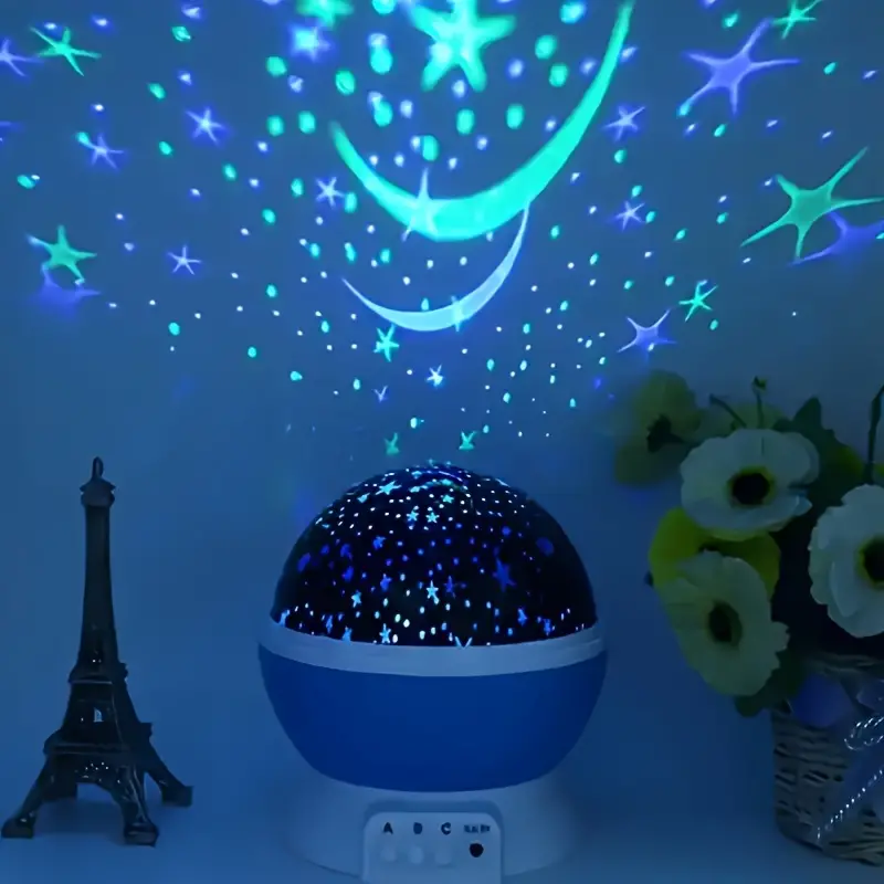 Star projector night lamp with rotating dome cover