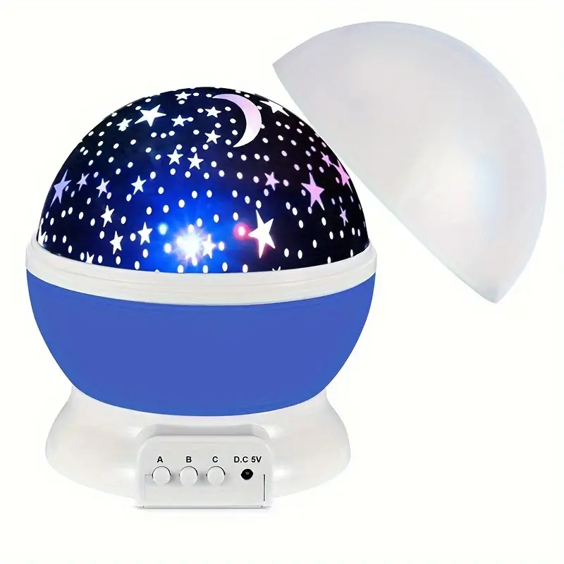 Star projector night lamp with rotating dome cover