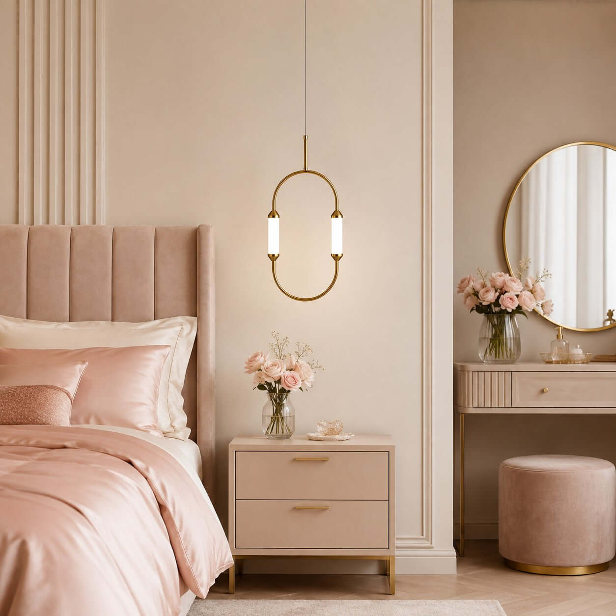 Moderne minimalistische ledkroonluchter met gebogen lijnen voor de woonkamer