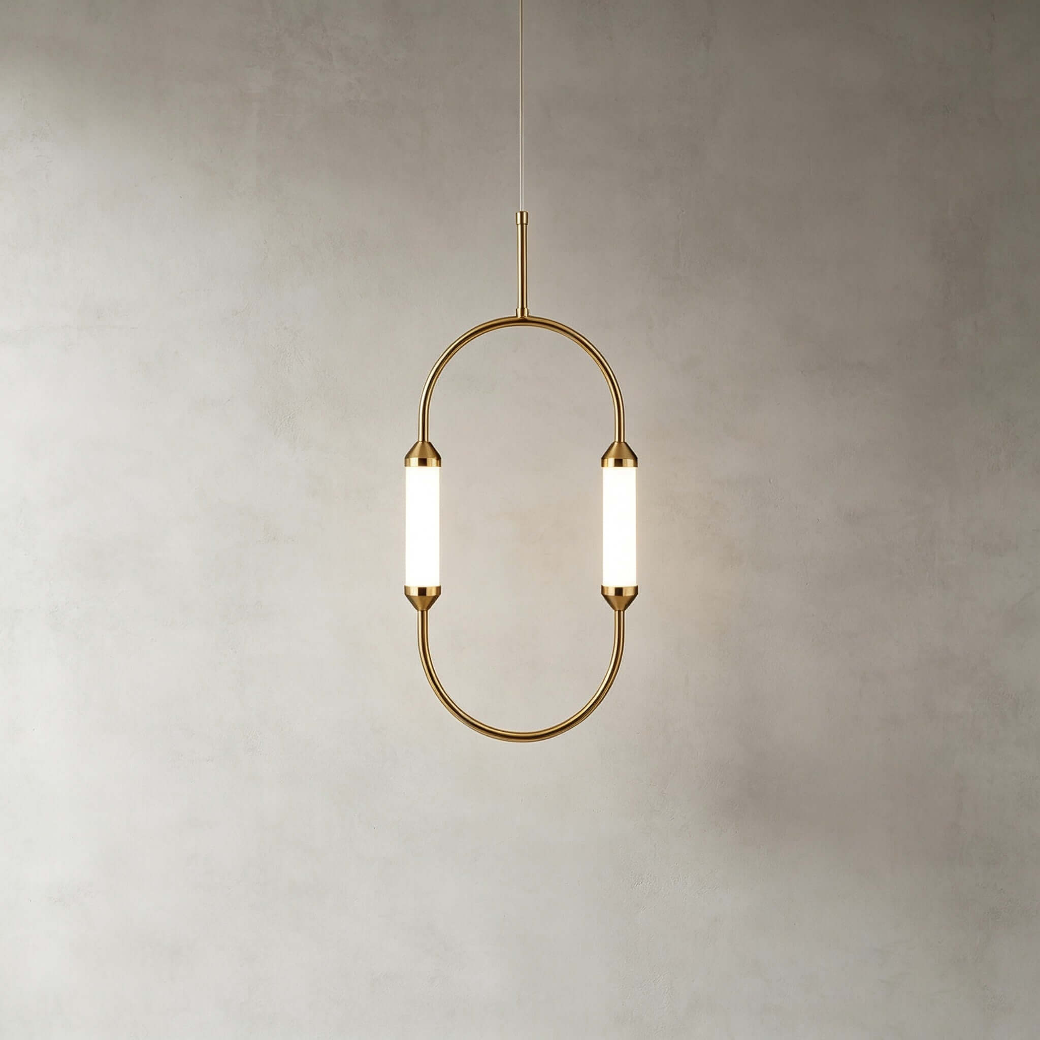 Moderne minimalistische ledkroonluchter met gebogen lijnen voor de woonkamer