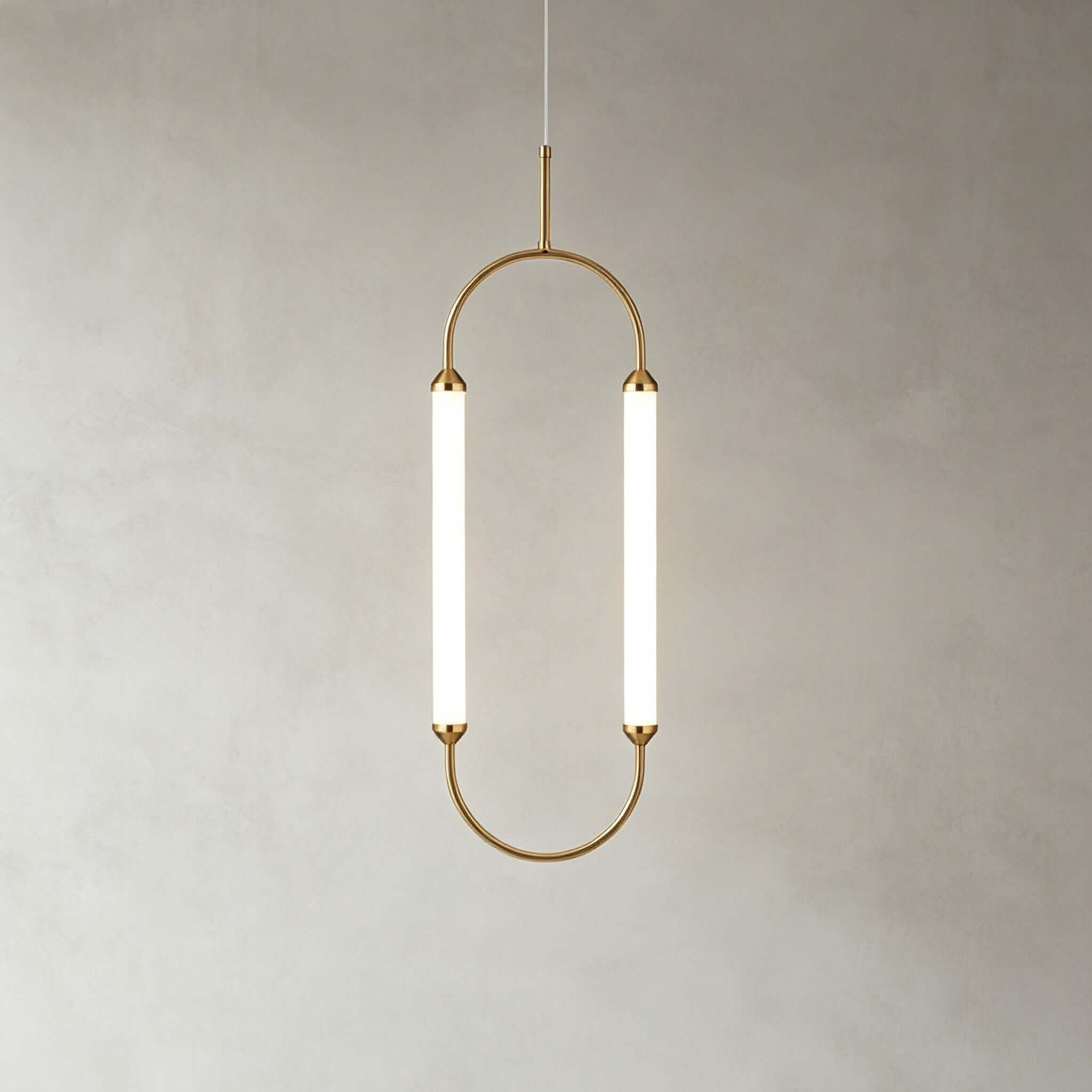 Moderne minimalistische ledkroonluchter met gebogen lijnen voor de woonkamer