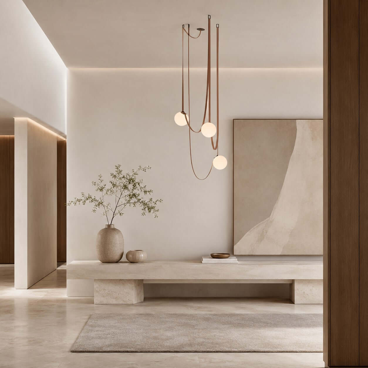 Lustre LED moderne à lumières en cascade pour le salon