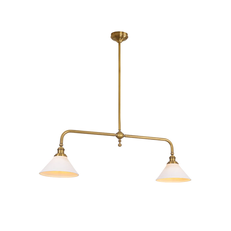 Brass Swing Arm Double Pendant Light