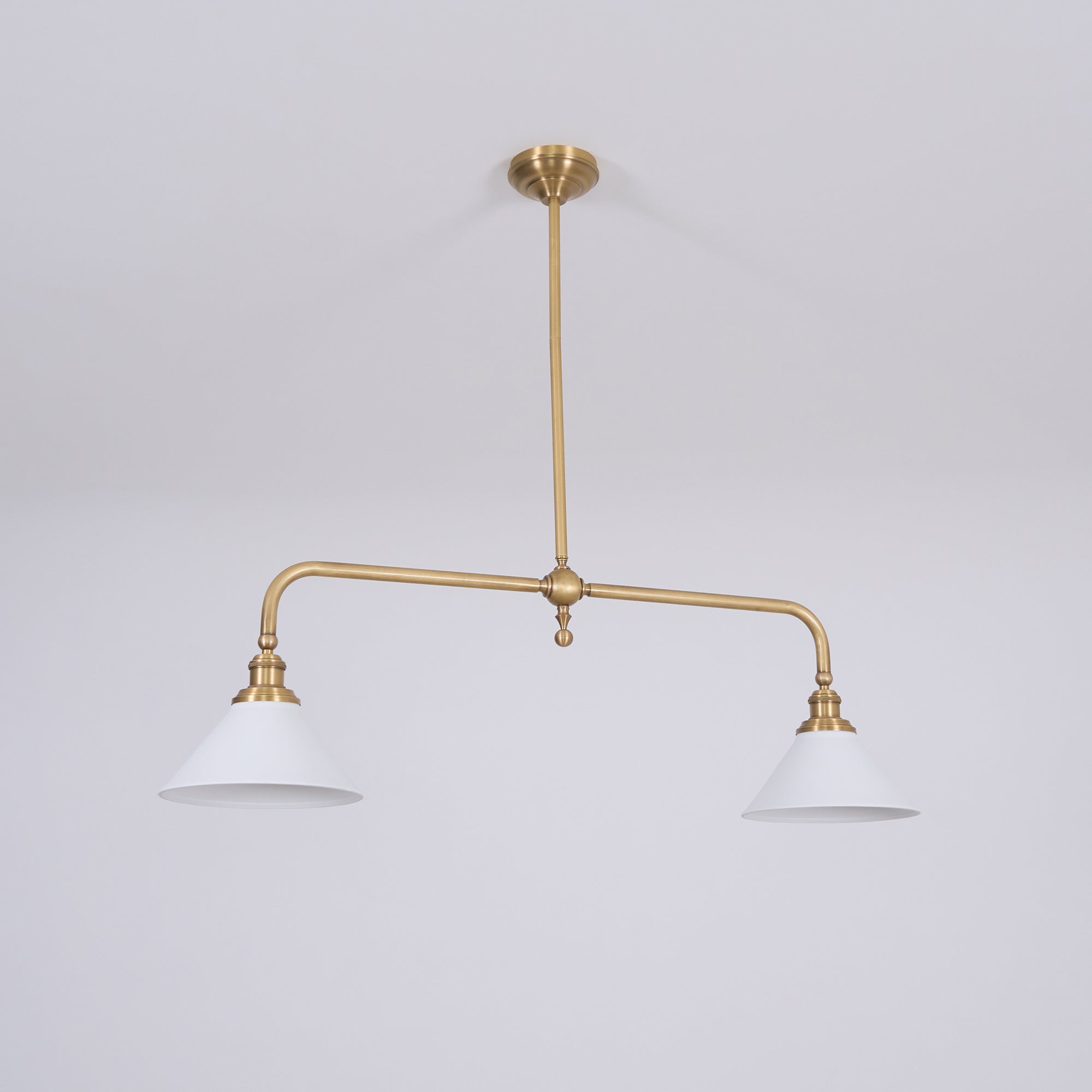Brass Swing Arm Double Pendant Light