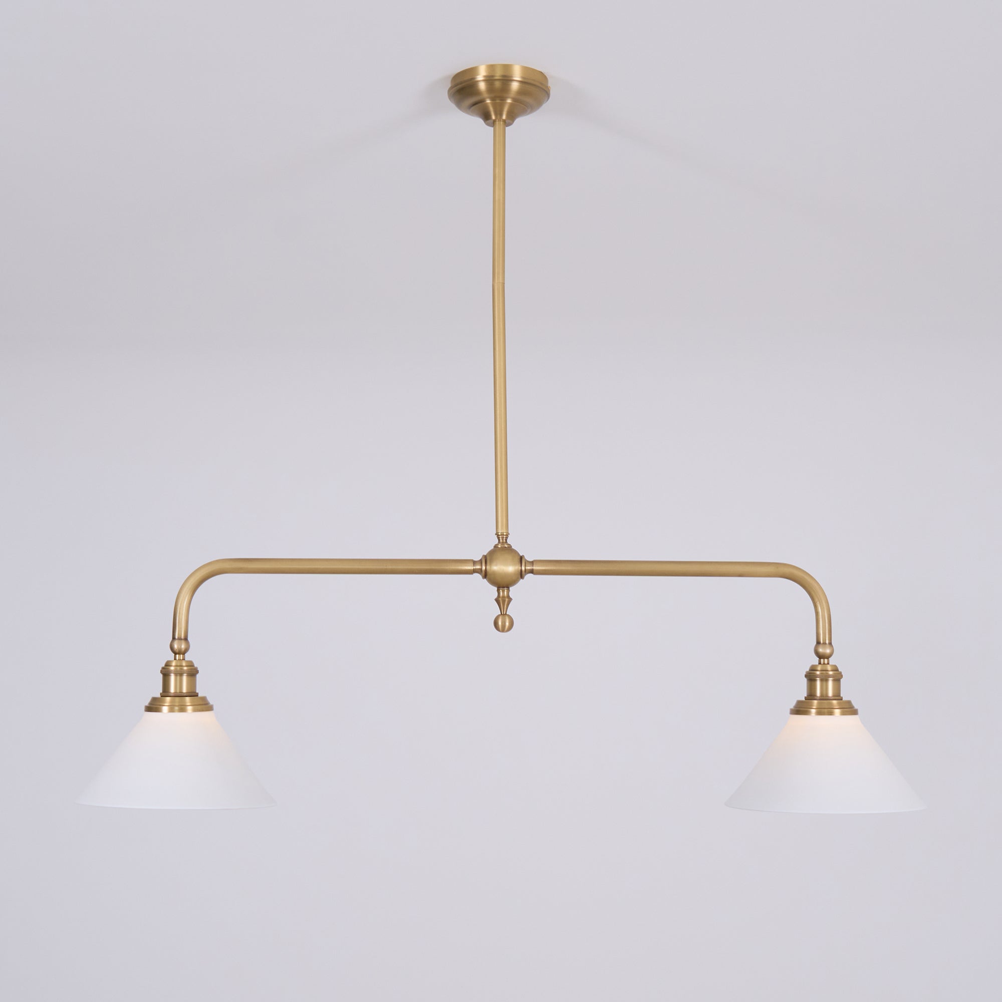 Brass Swing Arm Double Pendant Light