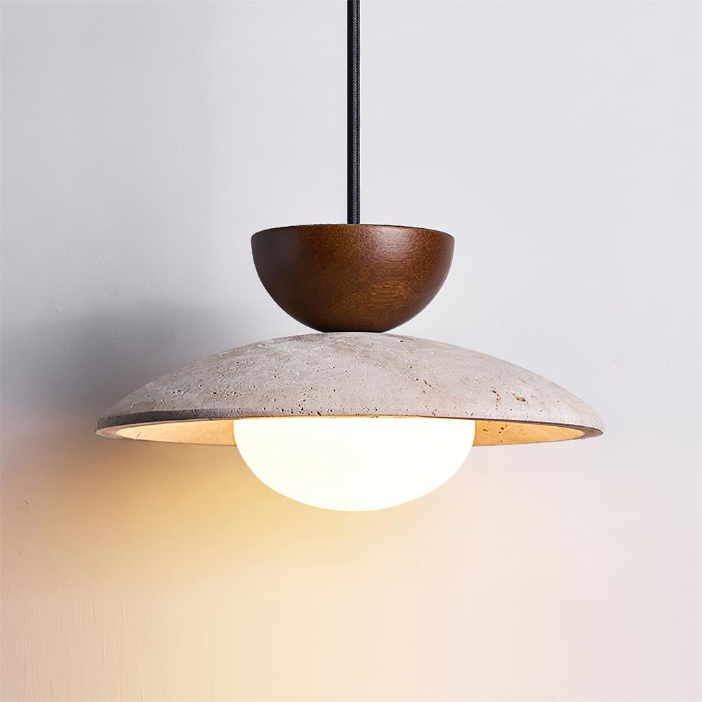 Travertine Dome Pendant Light