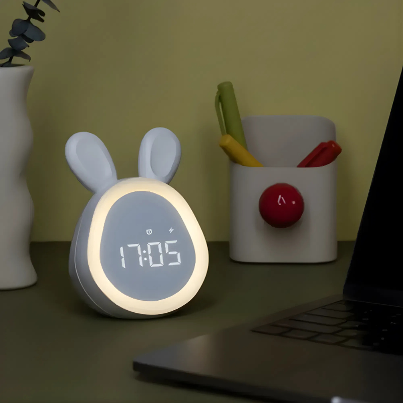 Rabbit Digital Alarm Clock With Night Light
