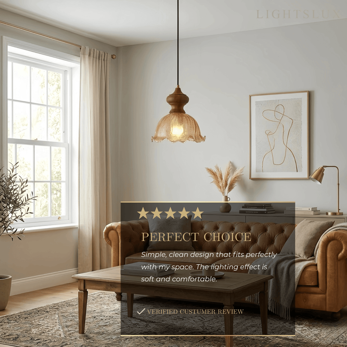 Vintage Bar Pendant Light with Rippled Glass Shade