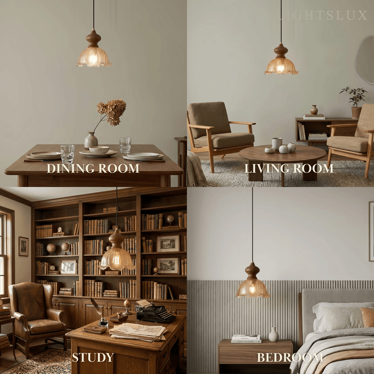Vintage Bar Pendant Light with Rippled Glass Shade