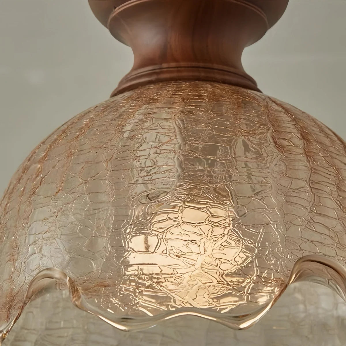 Vintage Bar Pendant Light with Rippled Glass Shade