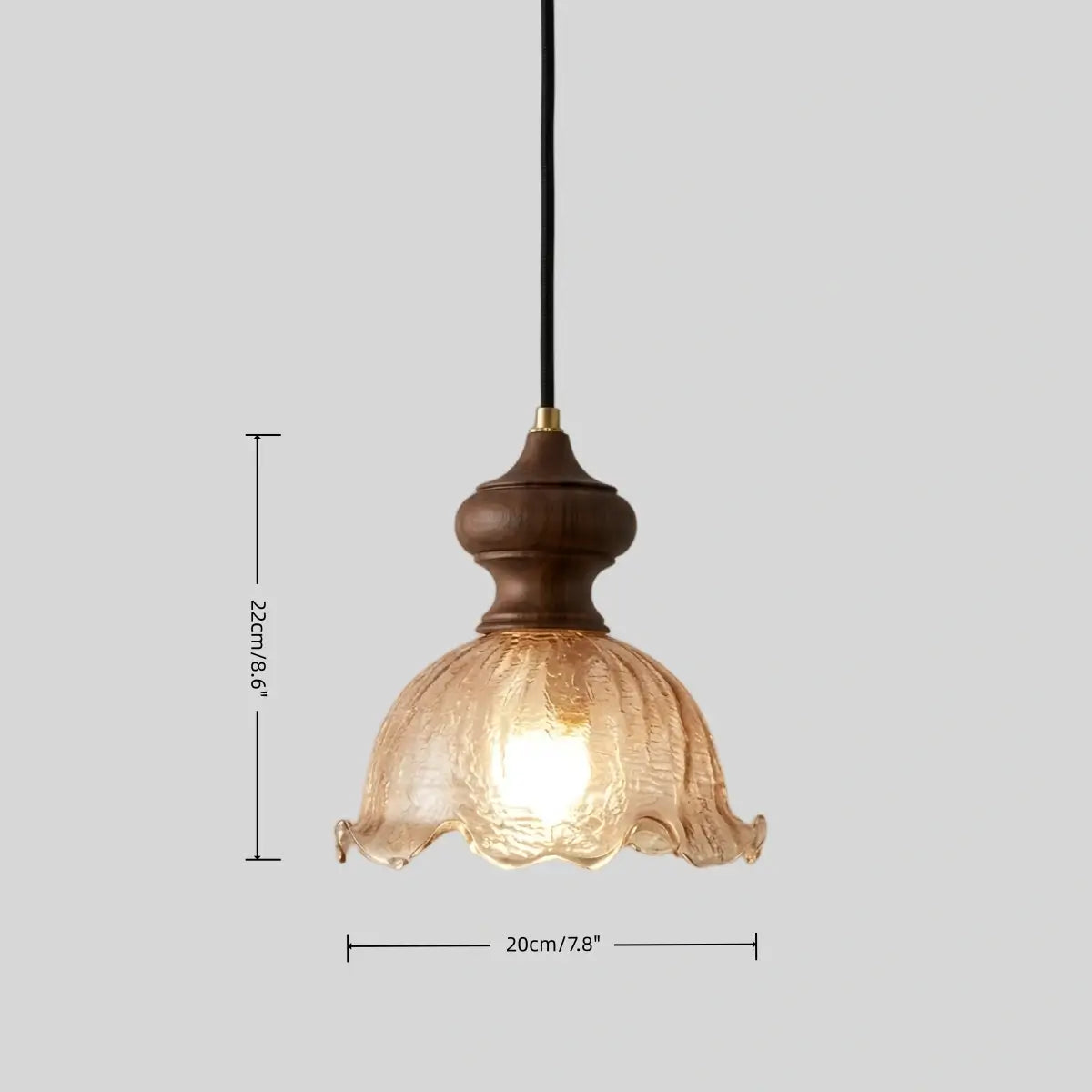 Vintage Bar Pendant Light with Rippled Glass Shade