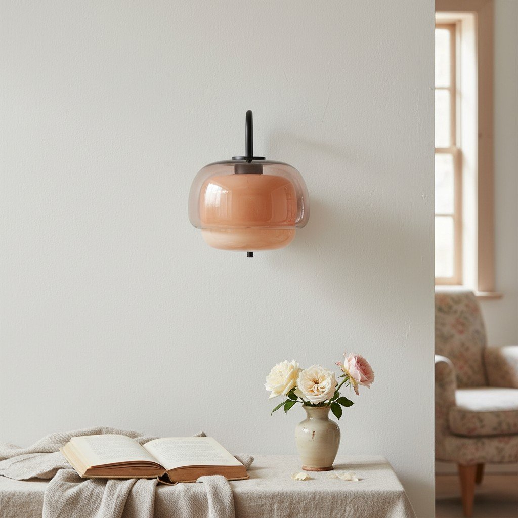 Vintage Bauhaus Glass Wall Lamp for Bedroom Hallway